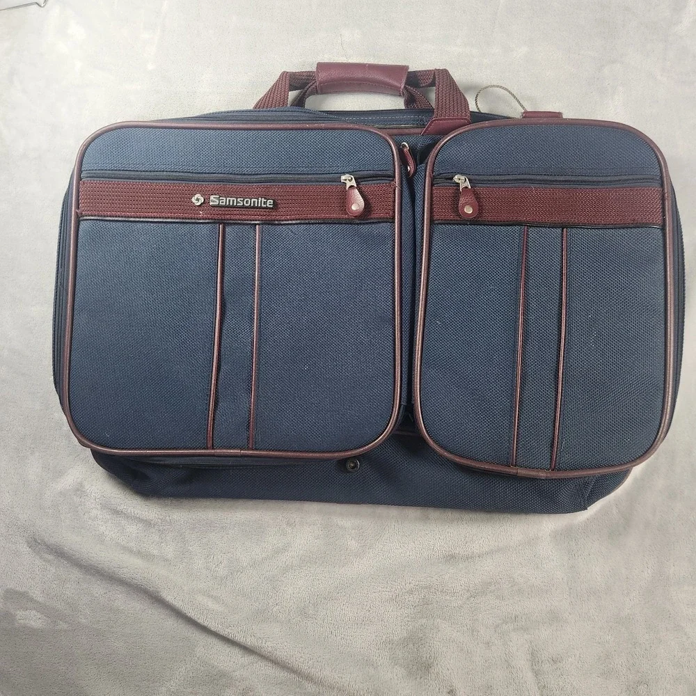 Vintage 1987 SAMSONITE SILHOUETTE 4 Business Navy Personal Travel Suitcase